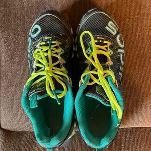 Adidas Teal and Black Sneakers with Yellow Accents